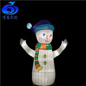 Наружные водонепроницаемые рождественские шелковые фонарики со снеговиком